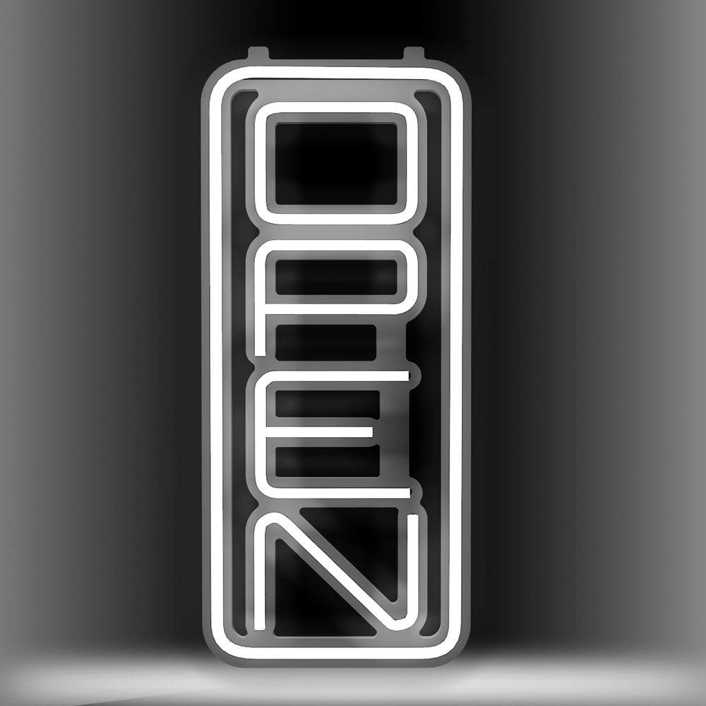 White soft neon vertical OPEN sign for bussiness high brighting neon